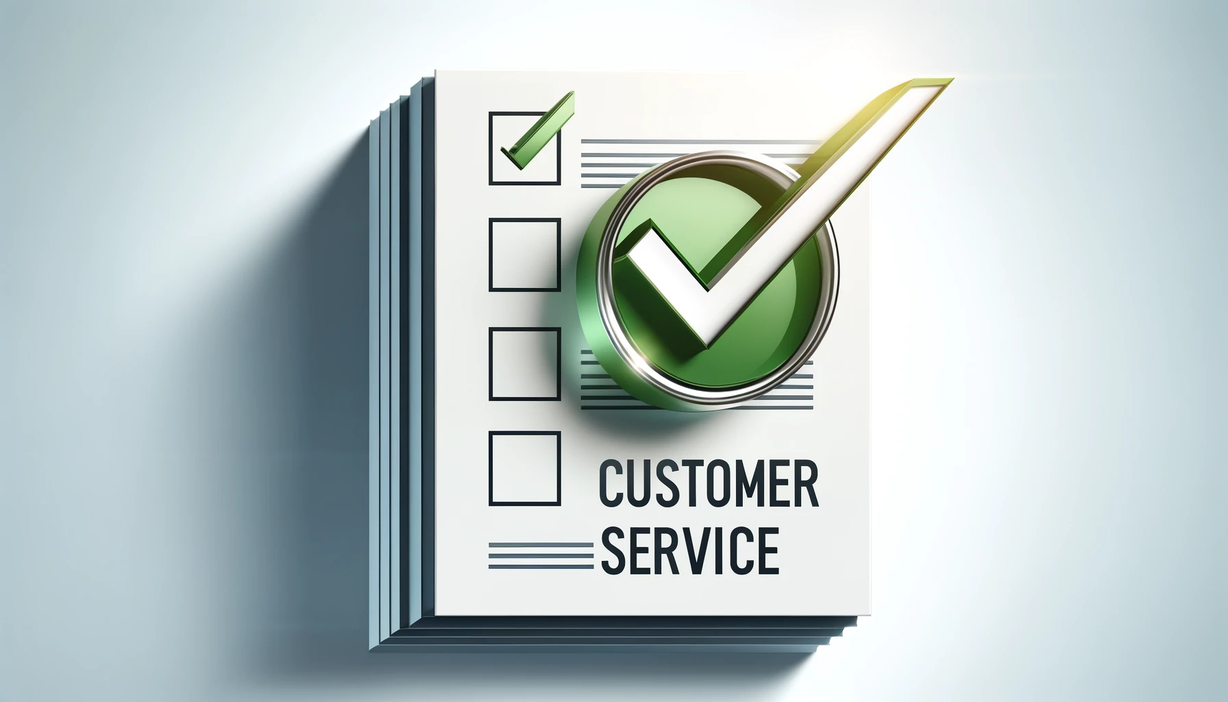 DALL·E 2024-05-11 19.43.12 - A modern, visually appealing design featuring a checklist titled 'Customer Service' with the word 'Excellent' highlighted. The checklist is depicted w